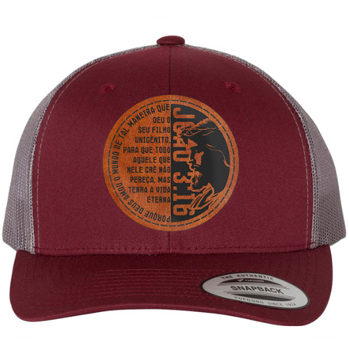Trucker Hat - Maroon Grey - Jesus Mod.02