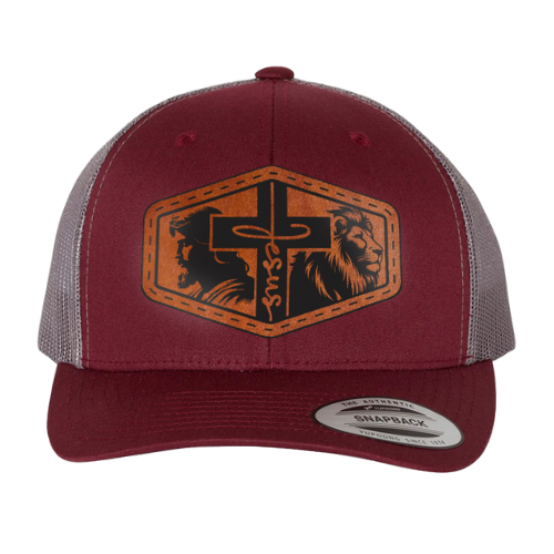 Trucker Hat - Maroon / Grey - Jesus Mod.01