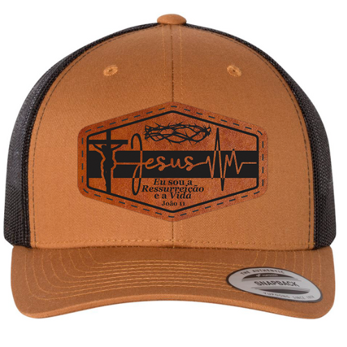 Trucker Hat - Caramel Black - Jesus Mod.03
