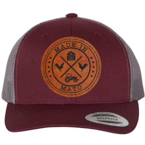Trucker Hat - Maroon Grey - Made in Mato