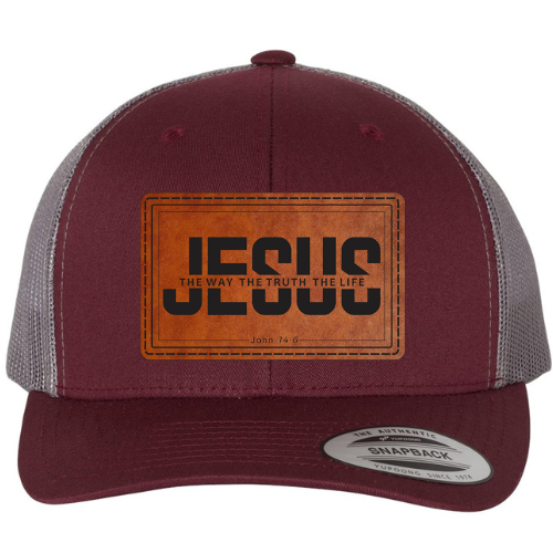 Trucker Hat - Maroon Grey - Jesus Mod.04